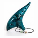 Ocarina en céramique 12 trous Accordage Alto C Longueur 19,5 cm Avec cordon et étui Instrument de musique pour débutants 1