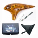 Ocarina en céramique 12 trous Accordage Alto C Longueur 19,5 cm Avec cordon et étui Instrument de musique pour débutants 17