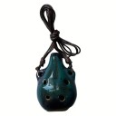 Ocarina en céramique pendentif 6 trous 7 x 4,2 cm Émaillée fabriquée à la main Avec cordon de cou Mini instrument de musique 7