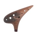 Ocarina Made of Purple Clay with 12 Holes in Alt C Tuning 18 x 11 x 5 cm Smoky Firing Brown Handmade Musical Instrument for Players 5