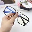 Occhiali anti luce blu per computer e telefono Montatura quadrata grande con doppio ponte metallico Naselli Larghezza lente 54 mm 1