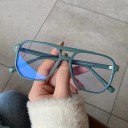 Occhiali contro la luce blu per lavoro al computer Grande montatura quadrata con doppio ponte Lenti trasparenti di larghezza 57 mm Aste 146 mm 5