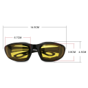 Occhiali da ciclismo neri con imbottitura in schiuma UV400 Protezione dal vento Resistenti agli urti Occhiali sportivi in plastica 14,5 x 4,5 cm 2