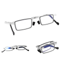 Occhiali da lettura pieghevoli in metallo +4,00 con filtro per luce blu Occhiali pratici da tasca Custodia in plastica Protezione degli occhi durante la lettura 2