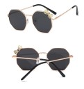 Occhiali da sole in metallo per bambini con fiocco Occhiali alla moda per bambini Montatura in metallo Eleganti occhiali per bambini per l'estate, gite, parco giochi e vacanze 3