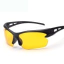 Occhiali per la visione notturna per conducenti Lenti giallo-tonate Design sportivo a mezza cornice Montatura nera con aste traforate 1