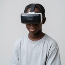 Occhiali per realtà virtuale per smartphone da 4,5 a 6,53 pollici 3D VR casco con cinturino regolabile sulla testa in bianco e nero 2
