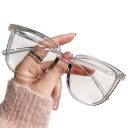 Occhiali quadrati in plastica per la vista a distanza diottria -1,00 Protezione della luce blu Lenti trasparenti Design unisex elegante Montatura leggera per un uso quotidiano 6