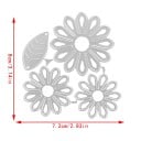 Ocelová vyřezávací šablona květy a list 8 x 7,2 cm kovová cutting dies pro scrapbooking výroba přání dekorace papírové tvoření 2