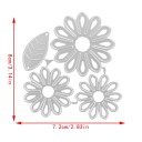 Ocelová vyrezávacia šablóna kvety a list 8 x 7,2 cm kovová vyrezávacia šablóna pre scrapbooking výrobu prianí dekorácie papierové tvorenie 2