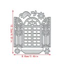 Ocelová vyrezávacia šablóna okenice 10,2 x 8,8 cm kovová cutting dies dekoratívne okno s kvetmi pre scrapbooking výrobu prianí dekorácií 2