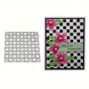 Ocelová vyrezávacia šablóna šachovnicový vzor 8 x 8 cm kovová cutting dies štvorcová mriežka pre scrapbooking výrobu prianí dekorácií 3