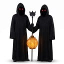 Ochelari de Halloween cu lumini roșii Ochi cu fire ascunse în ramă 15 x 14,5 x 5,3 cm Ramă neagră Accesoriu pentru costumul mortului la Halloween 2