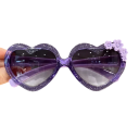 Ochelari de soare pentru copii în formă de inimă cu flori decorative pe laterale Ochelari stilati pentru copii Ochelari de vară pentru excursii, teren de joacă și vacanță 6