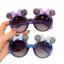 Ochelari de soare pentru fetițe cu fundițe Ochelari de soare drăguți pentru fetițe protecție UV Cadru ușor Ochelari de vară stilati 2