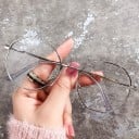 Ochelari pentru lumina albastră pentru muncă la computer Lentile poligonale în cadru metalic subțire Suporturi și brațe cu capete transparente 6