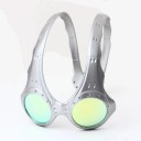 Ochelari sportivi retro UV400 cu lentile din PC și ramă din metal gri argintie cu design neuniform de oglindă Unisex 11