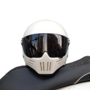 Ochranná motocyklistická integrální helma s brýlemi Uzavřená s tmavým zorníkem Odolná ABS skořepina Na motorku skútr i chopper 2