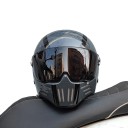 Ochranná motocyklistická integrální helma s brýlemi Uzavřená s tmavým zorníkem Odolná ABS skořepina Na motorku skútr i chopper 4