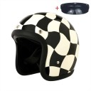 Ochranná motocyklová helma s brýlemi Otevřená s měkkým lemováním Odolná ABS skořepina Unisex pro motorku skútr moped i chopper 1