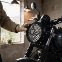 Ochranná mriežka svetlometu Pro Triumph Street Twin 900 a Scrambler 900 Kružný kryt predného svetla Čierna Vintage štýl Na motocykel 2