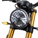 Ochranna siatka reflektora Pro Triumph Street Twin 900 i Scrambler 900 Okrągła osłona reflektora Czarna styl vintage Na motocykl 4