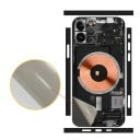 Ochranná zadní samolepící fólie pro iPhone 13 Pro Max, motiv vnitřních komponentů telefonu, teardown design pro ochranu zad 3