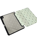 Ochranné pouzdro na tablet iPad 10.2 7th 8th a 9th odklápěcí trifold kryt z TPU průhledná záda s motivem černých puntíků na čtení 1