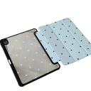 Ochranné pouzdro na tablet iPad 5th a 6th 9.7 odklápěcí trifold kryt z TPU průhledná záda s motivem černých puntíků na čtení i psaní 1