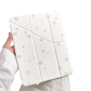 Ochranné pouzdro na tablet iPad 7 8 a 9th 10.2 odklápěcí origami stojánek z TPU průhledná záda s motivem hvězd bílé provedení na čtení 2