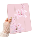 Ochranné pouzdro na tablet iPad Air s čipem M2 s úhlopříčkou 11 palců s motivem růžové lilie a motýlů TPU materiál růžová barva 1