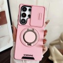Ochrannó tok Samsung Galaxy S26 Ultra, csúsztatható kamera takaró, kör alakú tartó, mágneses töltés támogatás, tok 18