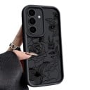 Ochranný silikonový kryt na Samsung Galaxy A55 s kresbou kvetín a ruží Vystúpený rámček fotoaparátu Zdvihnutá predná hrana Ohebný materiál 6