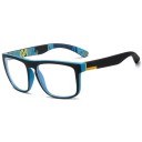 Óculos anti-luz azul para computador Armações de plástico quadradas com acabamento mate Laterais largas Lentes transparentes Aspeto desportivo 3