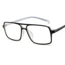 Óculos contra a luz azul para computador e telemóvel Armação plástica quadrada com ponte dupla Lentes grandes e retangulares 6