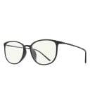 Óculos contra a luz azul para computador e telemóvel Armação redonda com aro completo Lentes ligeiramente amareladas Hastes finas com extremidades 3