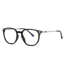 Óculos contra a luz azul para trabalho em computador e telemóvel Lentes transparentes com filtro Armações plásticas de forma geométrica Hastes finas 1