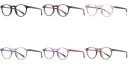 Óculos contra a luz azul para trabalho no computador Armação redonda com ponte em forma de buraco de fechadura Lentes transparentes Hastes 7