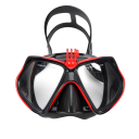 Óculos de mergulho com suporte para câmara de ação 16,6 x 9,3 cm Máscara de silicone com vidro temperado Tecnologia anti-embaçamento Óculos 4