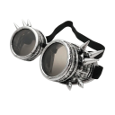 Óculos de motocicleta steampunk com rebites metálicos Óculos retro de proteção para moto Acessório estiloso com faixa ajustável e armação resistente 2