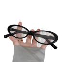 Óculos de plástico retro em forma oval para mulheres com filtro de luz azul Proteção elegante para os olhos contra a fadiga ao trabalhar 1