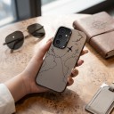 Odolný hát Samsung Galaxy A35 5G Cestovatási motívum térképek és repülőgépek Ultra vékony Matt szürke felület Fekete rajz Kamerakeret 2