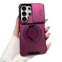 Odolný kryt na Samsung Galaxy A36 so stojanom Posuvná krytka fotoaparátu Vyklápací krúžok Ochranný obal na mobil pre sledovanie videa 9