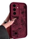 Odolný silikonový kryt na Samsung Galaxy A16 5G s motívom kvetín a ruží Široký rám okolo fotoaparátu Presahujúce okraje Pružný matný materiál 8