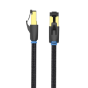 Odporowy kabel ethernetowy Cat8 3 m okrągły z nylonowym oplotem SFTP RJ45 40Gbps 2000 MHz PVC czarny do użytku domowego i przemysłowego 2