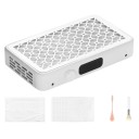 Odsávací ventilátor na nehty s duálním ventilátorem a 5 režimy 31,5 x 18,3 x 5,5 cm ABS plast bílý s magnetickým krytem na manikúru 1