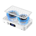 Odsávací ventilátor na nehty s duálním ventilátorem a 5 režimy 31,5 x 18,3 x 5,5 cm ABS plast bílý s magnetickým krytem na manikúru 3