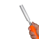 Odstraňovač pásky z ocelových holí kovový nástroj s ergonomickou oranžovou rukojetí pro odstranění lepicí pásky z tyčí 2