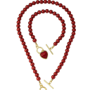 Oemotståndlig set med pärlhalsband 44 cm och armband 21 cm Eleganta pärlsmycken för tjejer Zinklegering 1