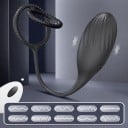 Œuf vibrant en silicone pour massage de la prostate et des zones intimes avec 2 anneaux de constriction, adapté pour lui et pour elle, emballage 3